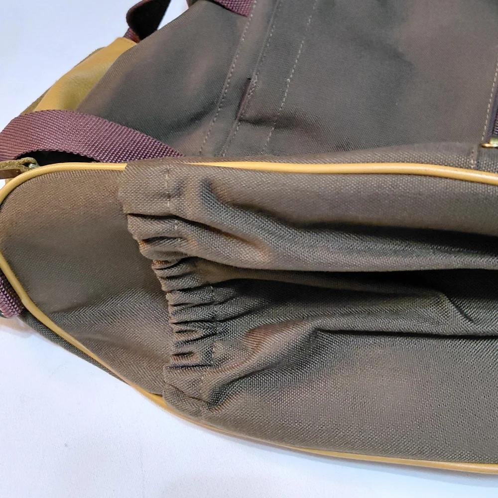 L.L. BEAN Vintage Canvas Travel Bag with Leather Trim